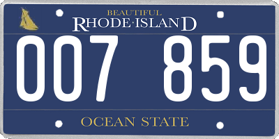 RI license plate 007859