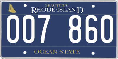 RI license plate 007860