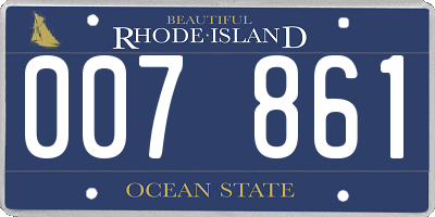 RI license plate 007861