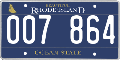 RI license plate 007864