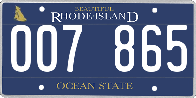 RI license plate 007865