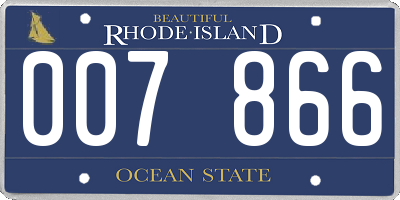 RI license plate 007866