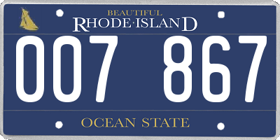 RI license plate 007867