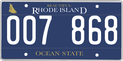 RI license plate 007868