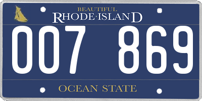 RI license plate 007869