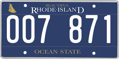 RI license plate 007871