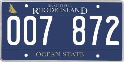 RI license plate 007872