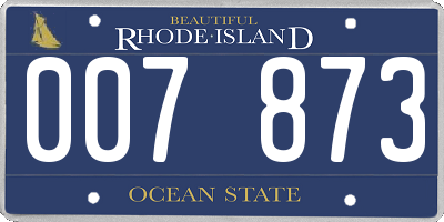 RI license plate 007873