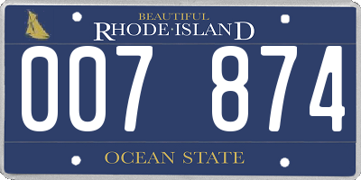 RI license plate 007874