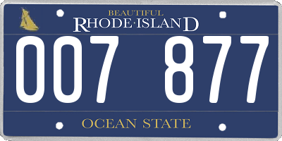 RI license plate 007877