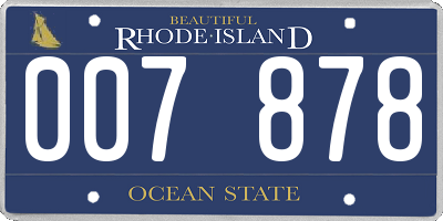 RI license plate 007878