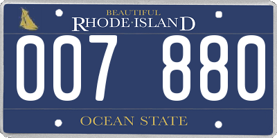 RI license plate 007880