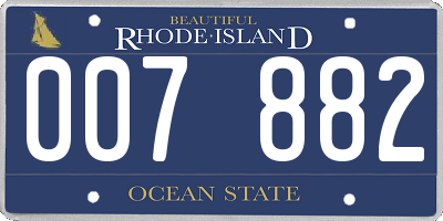 RI license plate 007882