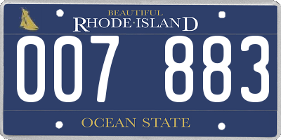 RI license plate 007883