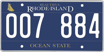 RI license plate 007884