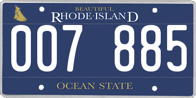 RI license plate 007885