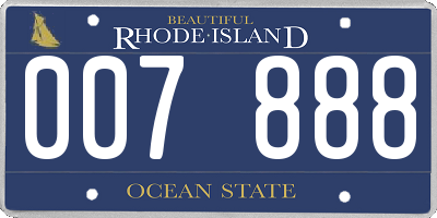 RI license plate 007888