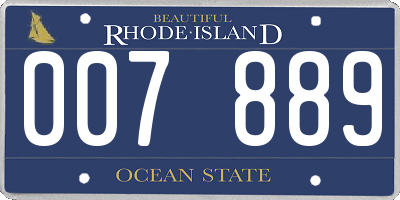 RI license plate 007889