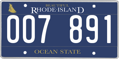 RI license plate 007891