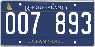 RI license plate 007893