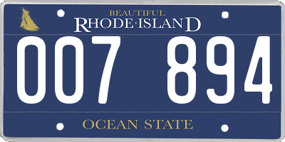 RI license plate 007894