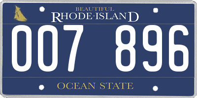 RI license plate 007896