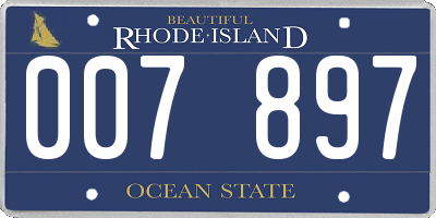 RI license plate 007897