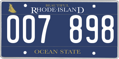 RI license plate 007898