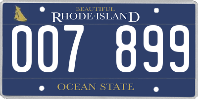 RI license plate 007899