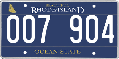 RI license plate 007904