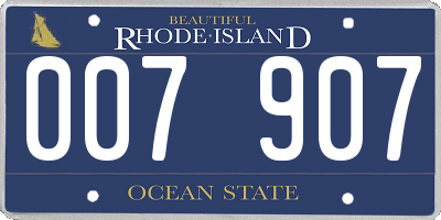 RI license plate 007907