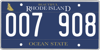 RI license plate 007908