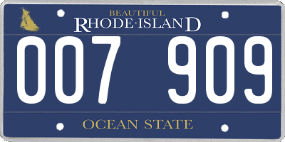 RI license plate 007909