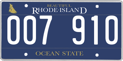 RI license plate 007910