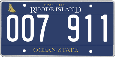 RI license plate 007911