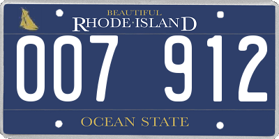 RI license plate 007912