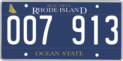 RI license plate 007913