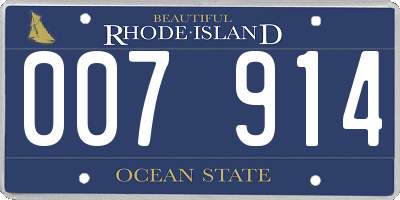 RI license plate 007914