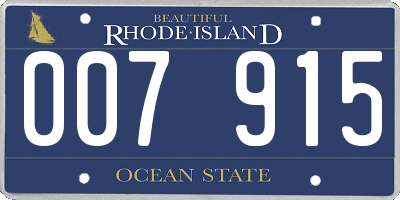 RI license plate 007915