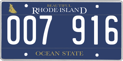 RI license plate 007916