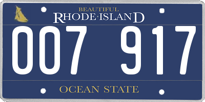 RI license plate 007917