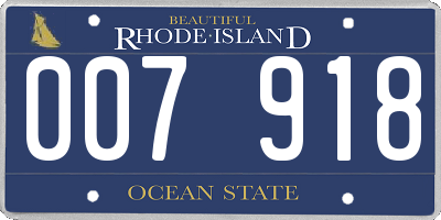 RI license plate 007918