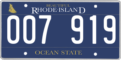 RI license plate 007919