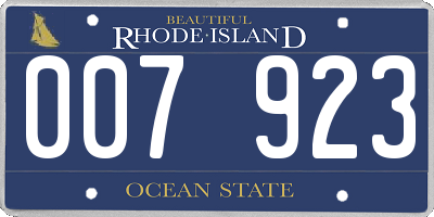 RI license plate 007923