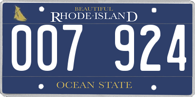RI license plate 007924