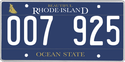 RI license plate 007925