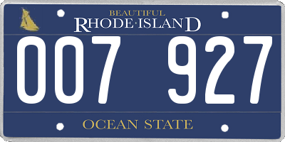 RI license plate 007927