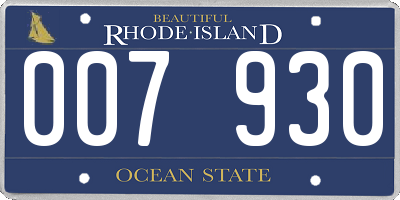 RI license plate 007930
