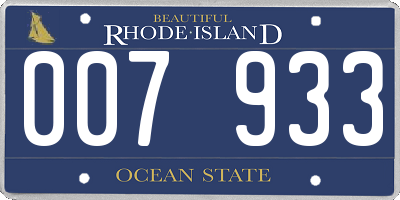 RI license plate 007933