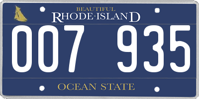 RI license plate 007935